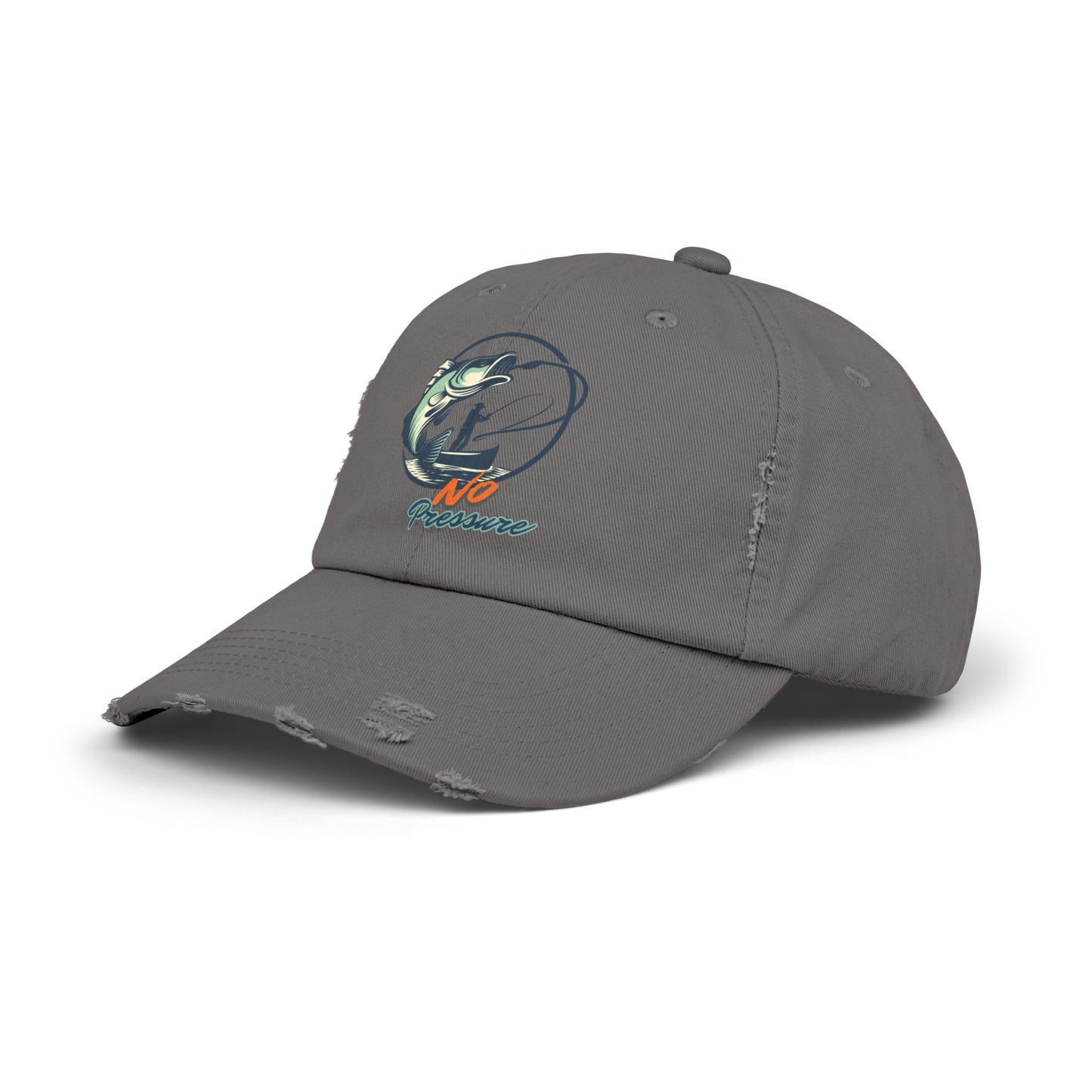 No Pressure Fishing Unisex Distressed Cap