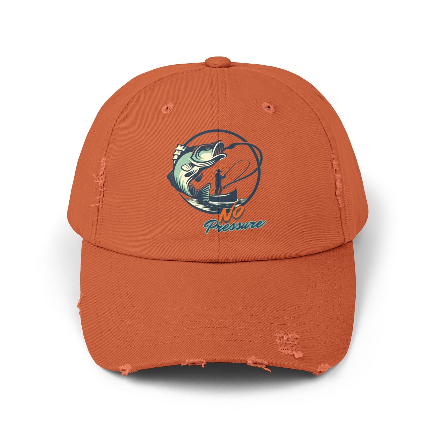 No Pressure Fishing Unisex Distressed Cap