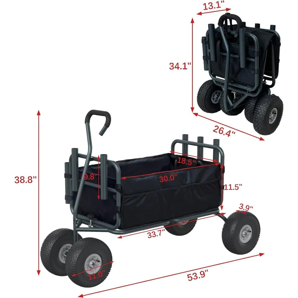 Heavy Duty Fishing Wagon with Rod Holders