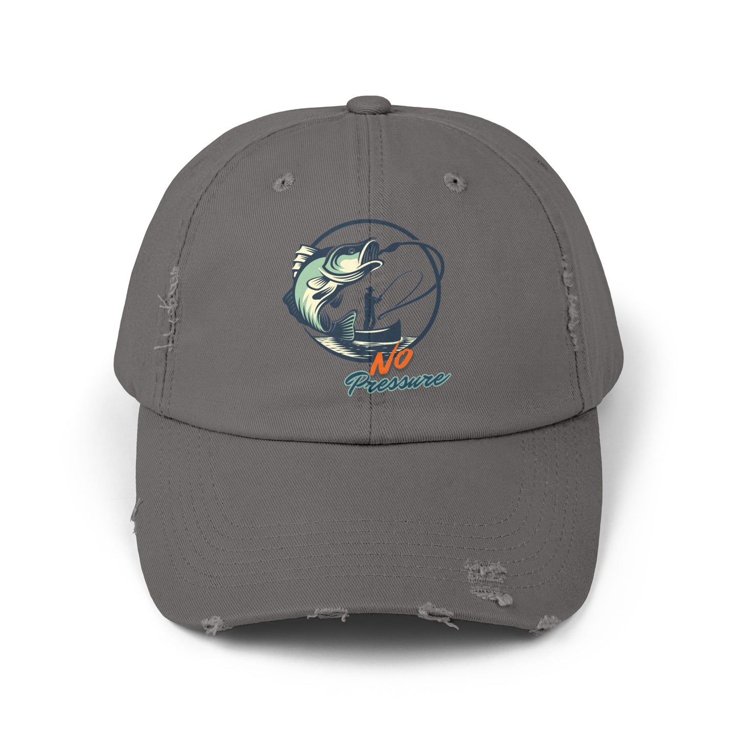 No Pressure Fishing Unisex Distressed Cap
