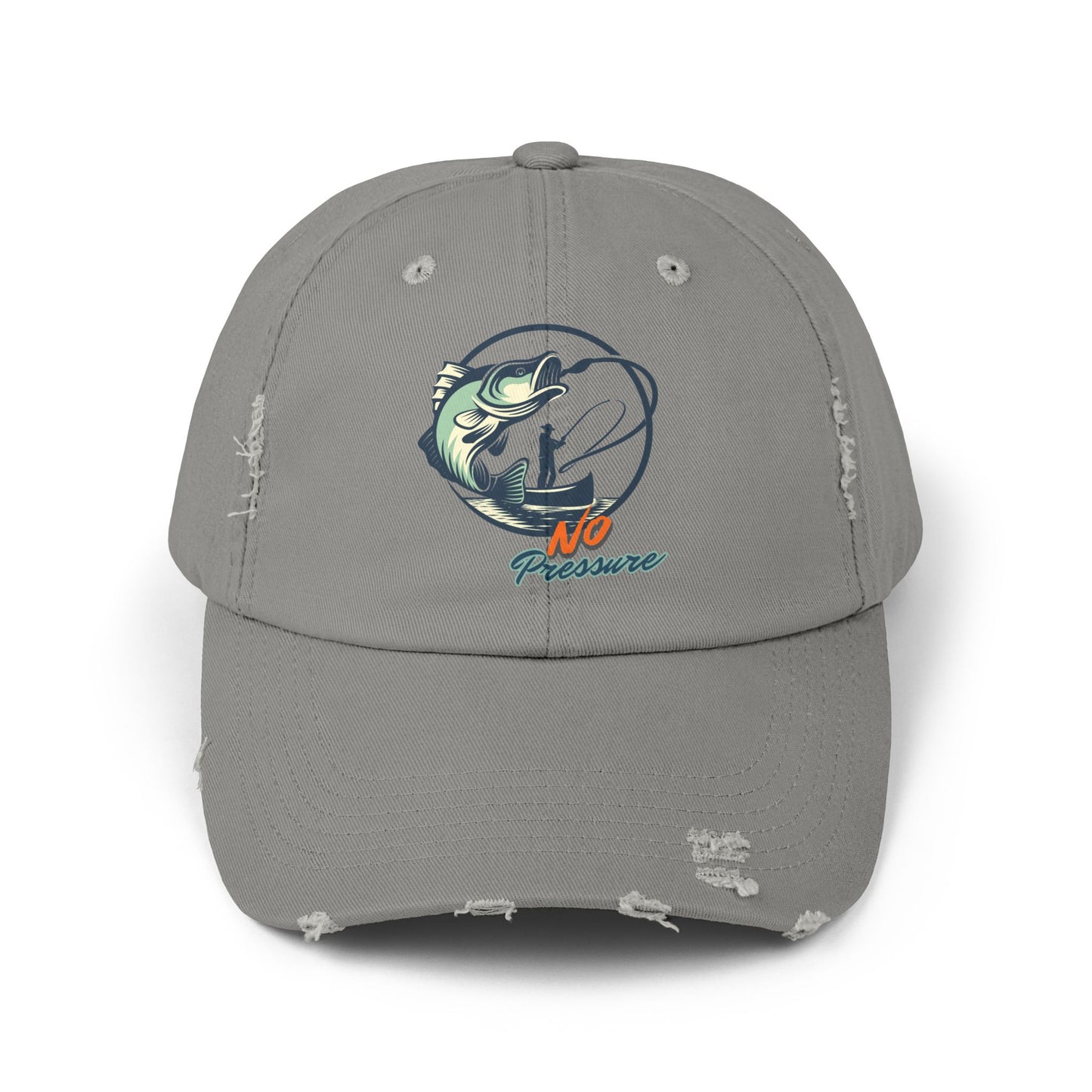 No Pressure Fishing Unisex Distressed Cap