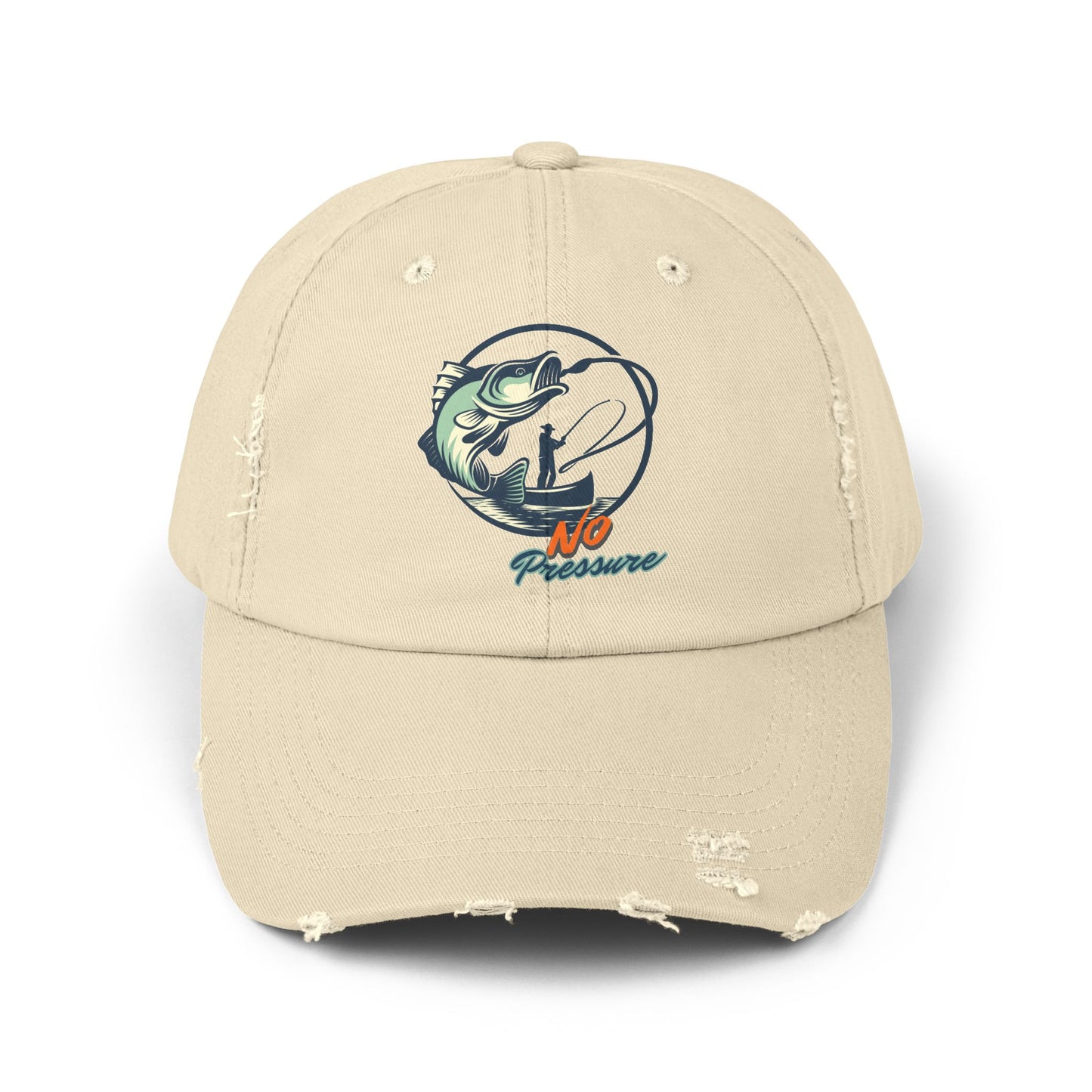 No Pressure Fishing Unisex Distressed Cap