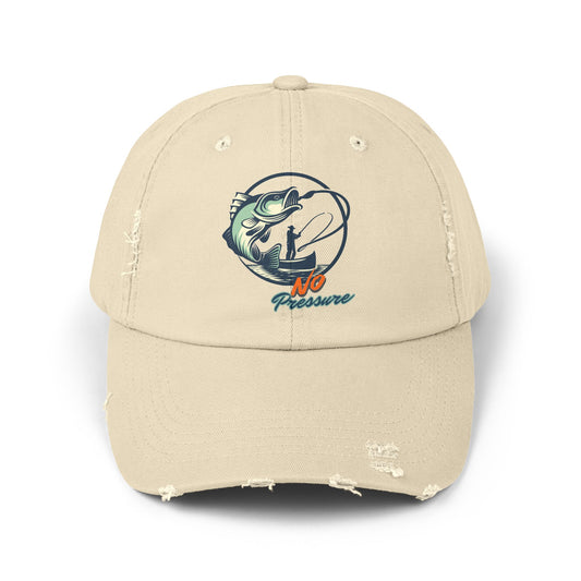 No Pressure Fishing Unisex Distressed Cap