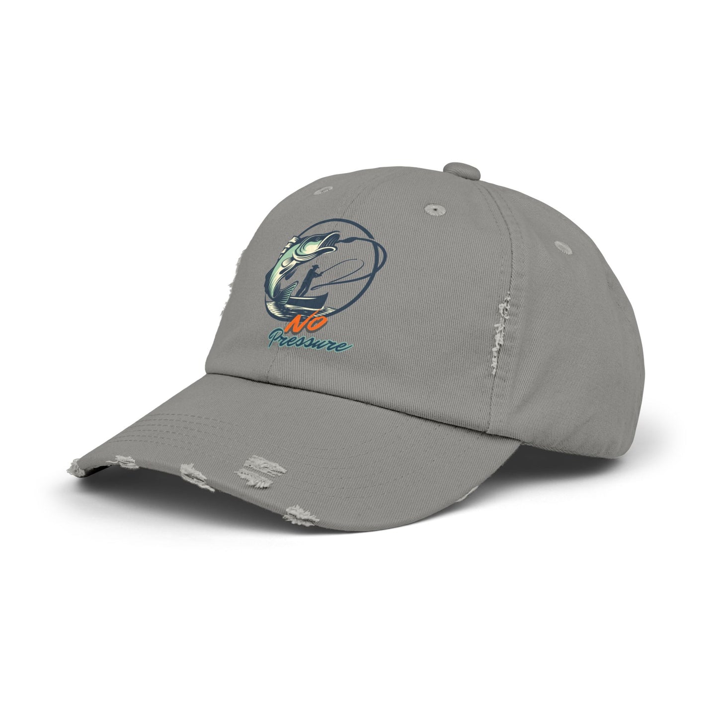 No Pressure Fishing Unisex Distressed Cap