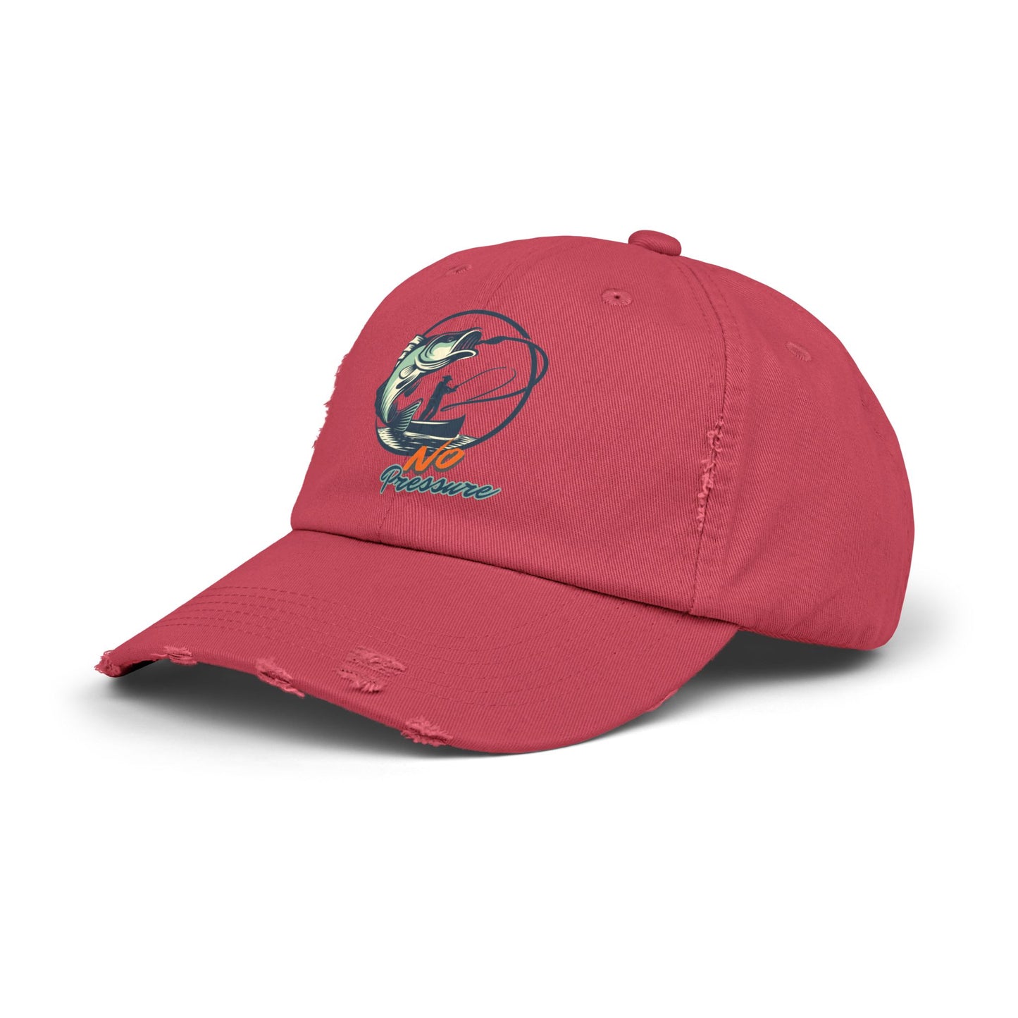 No Pressure Fishing Unisex Distressed Cap