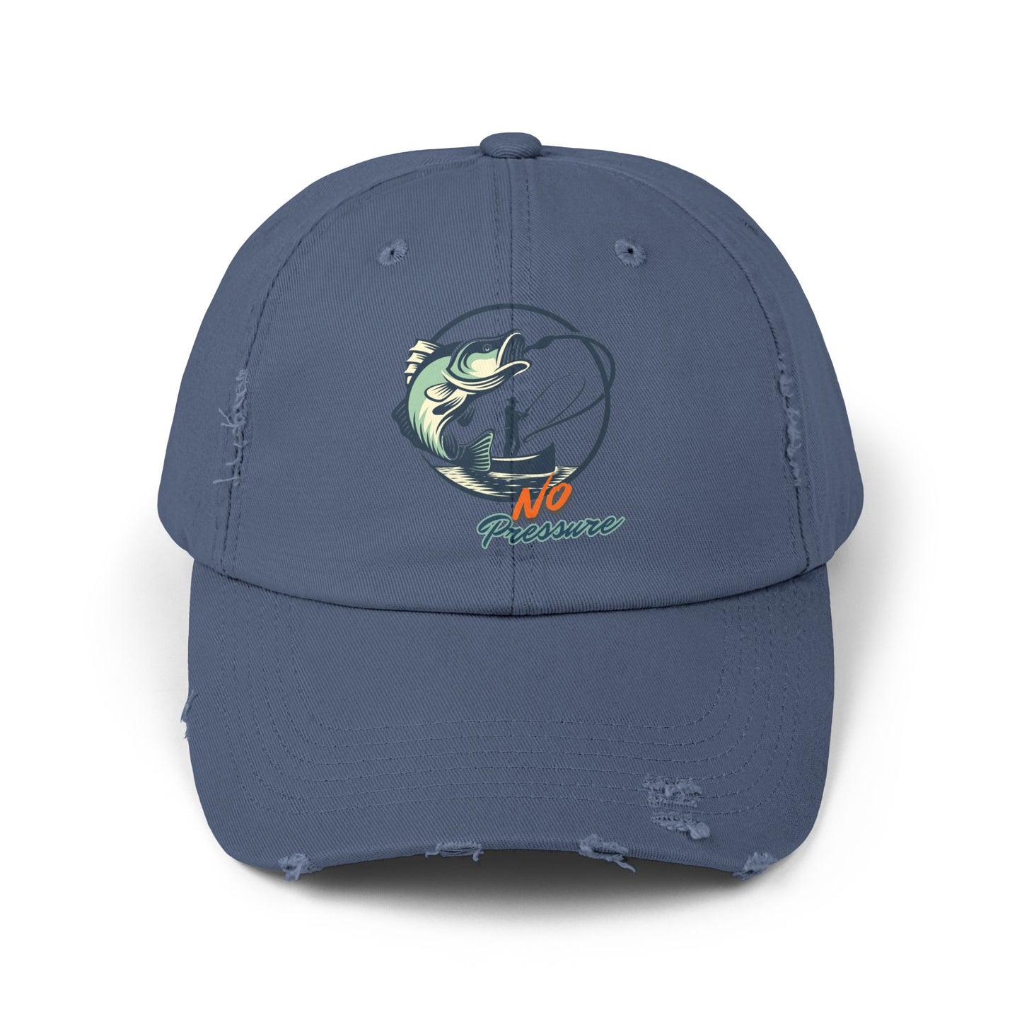 No Pressure Fishing Unisex Distressed Cap
