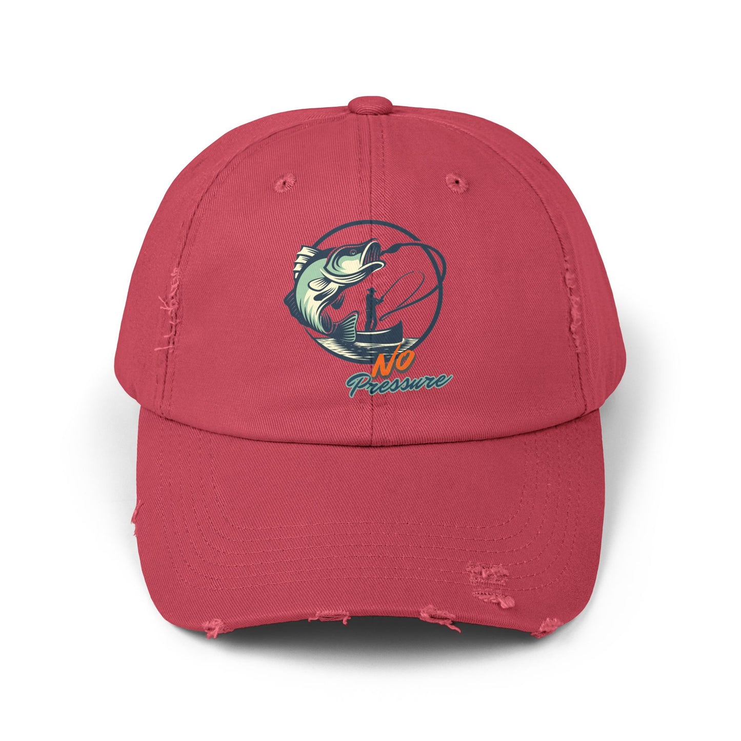 No Pressure Fishing Unisex Distressed Cap