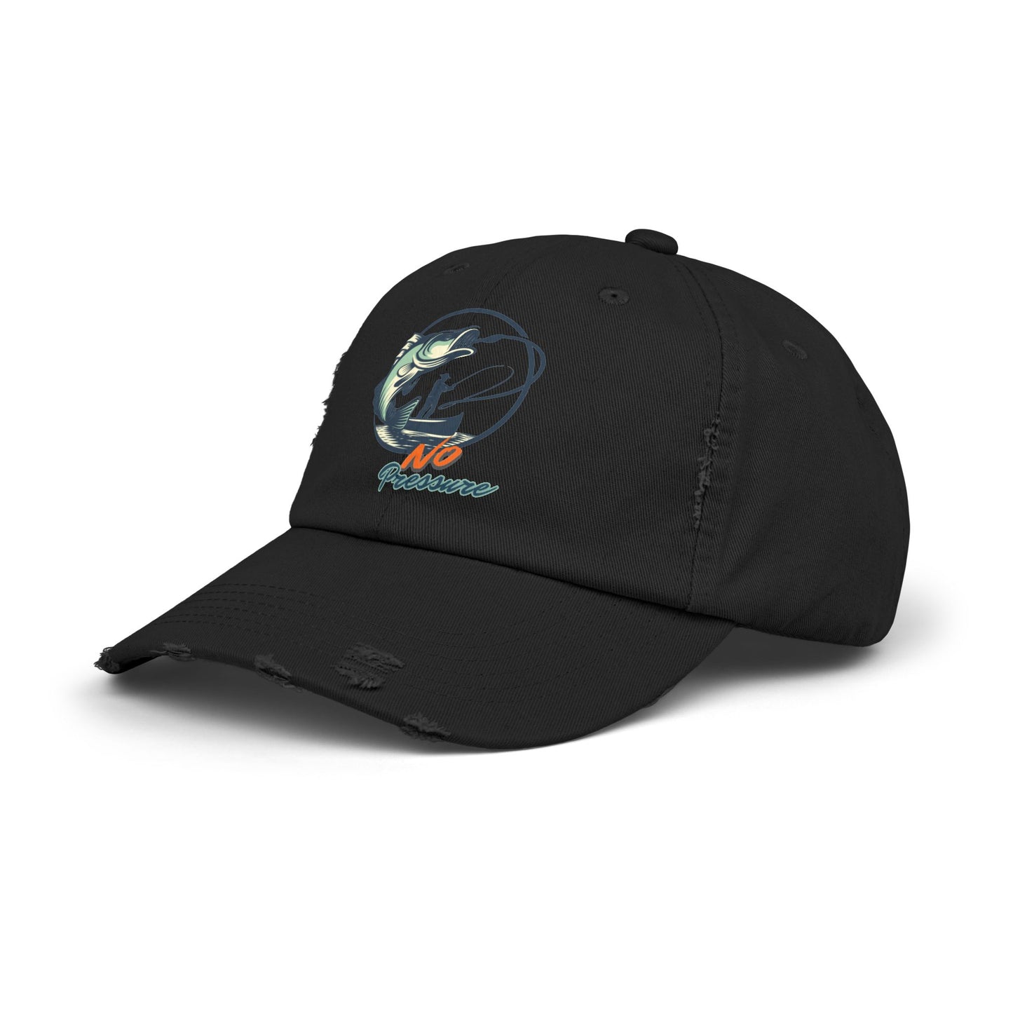 No Pressure Fishing Unisex Distressed Cap