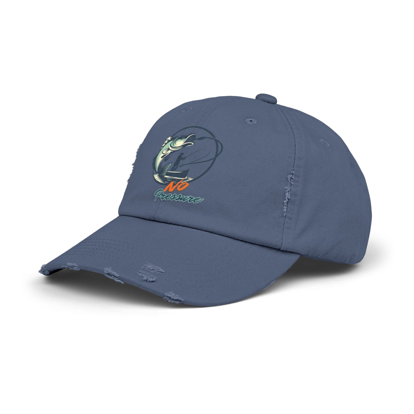 No Pressure Fishing Unisex Distressed Cap