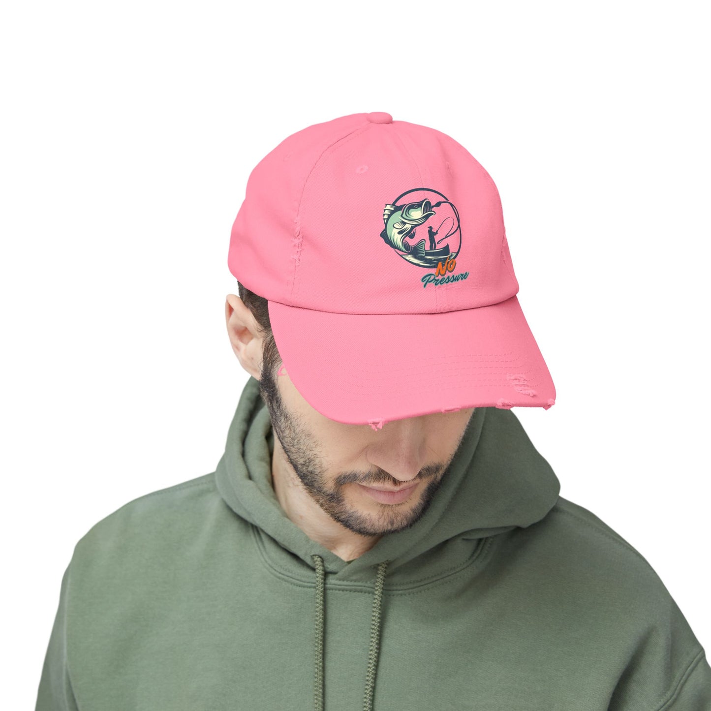 No Pressure Fishing Unisex Distressed Cap