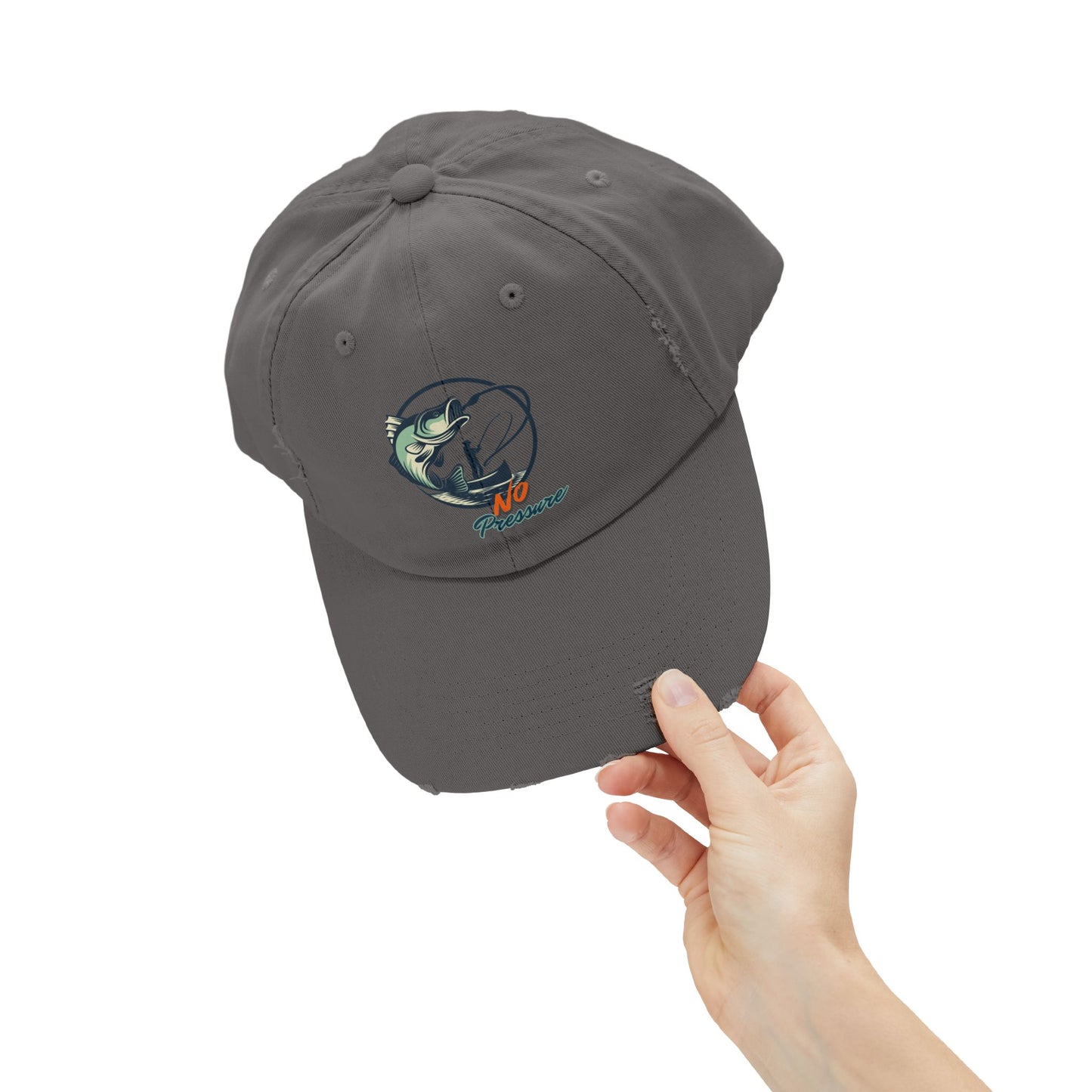 No Pressure Fishing Unisex Distressed Cap
