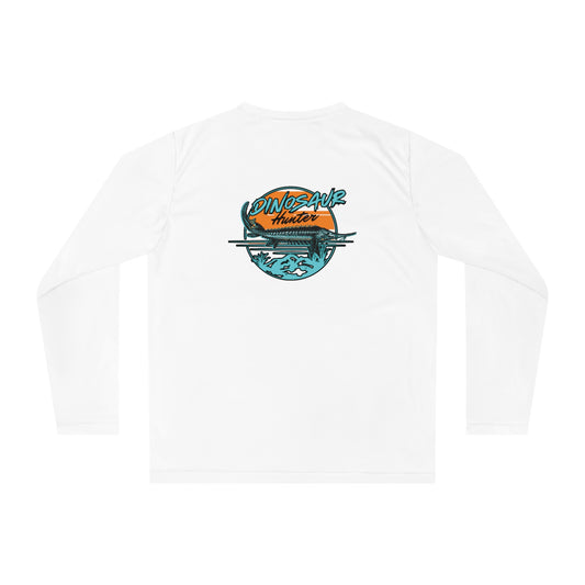 Dinosaur Hunter Sturgeon Fishing Unisex Performance Long Sleeve Shirt