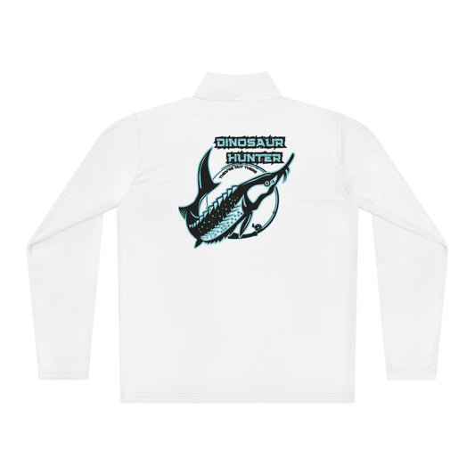 Dinosaur Hunter Sturgeon Fishing Unisex Quarter-Zip Pullover