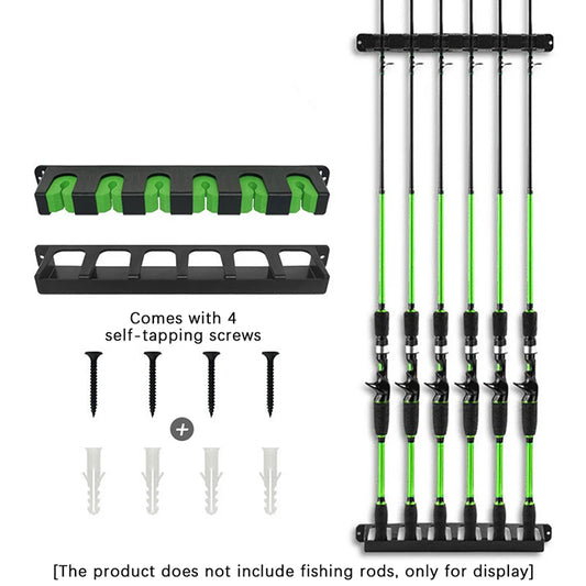 6-Rod Fishing Rod Holders Wall-Mounted
