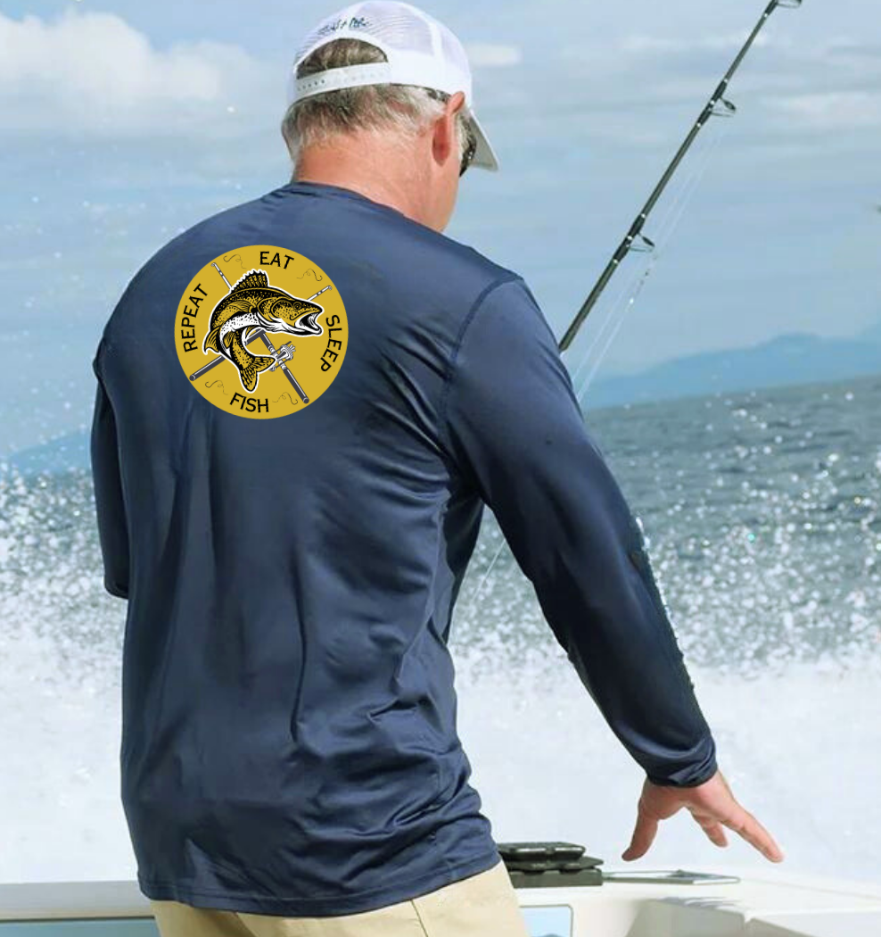 Eat Sleep Fish Moisture-Wicking